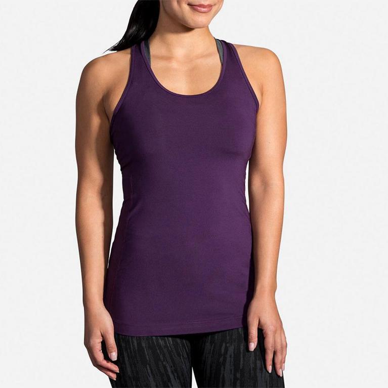 Brooks Pick-Up Womens Running Tank Top - Purple - Indonesia (FREH-62591)